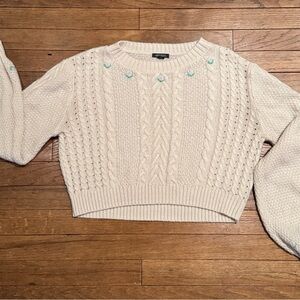 Wild Fable Cream Cable Knit Sweater